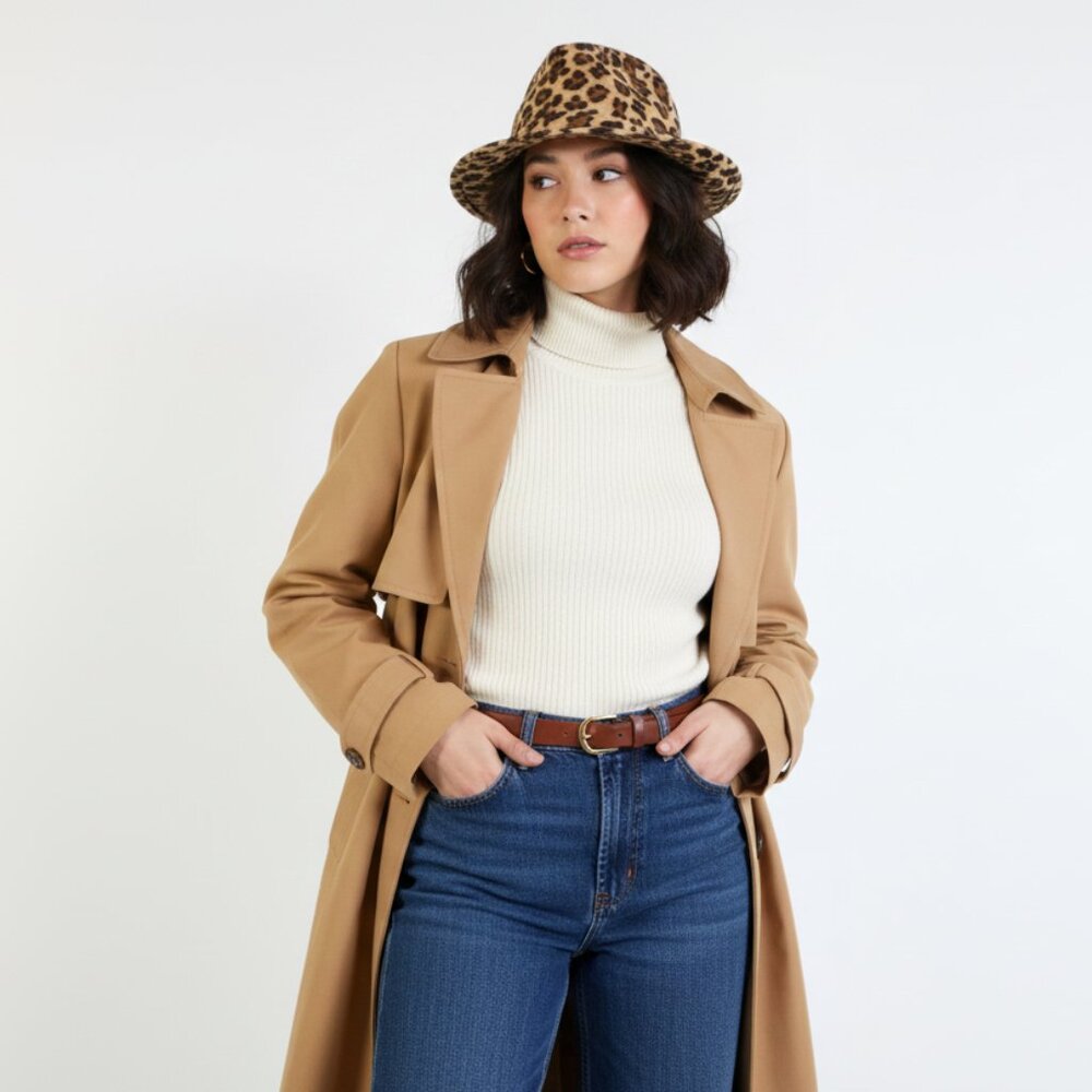 *Leopard Print Fedora Hat